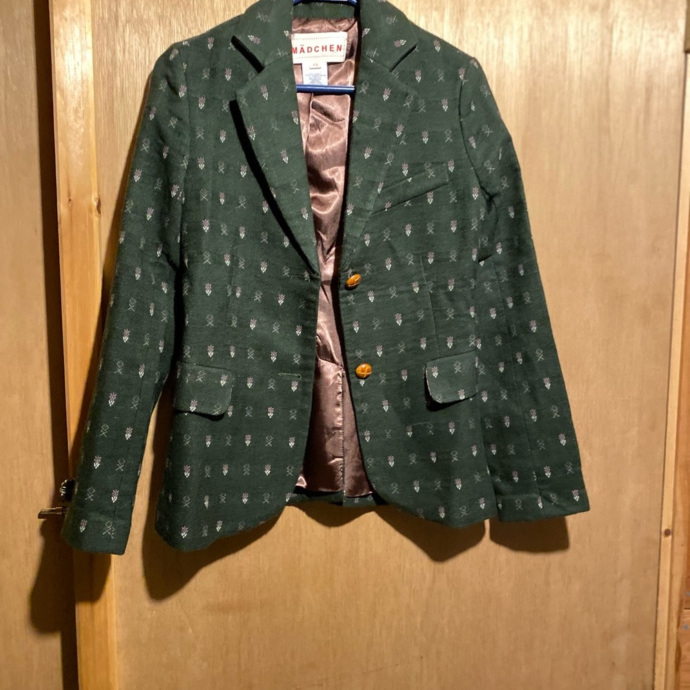 Green Patterned Blazer - image 1